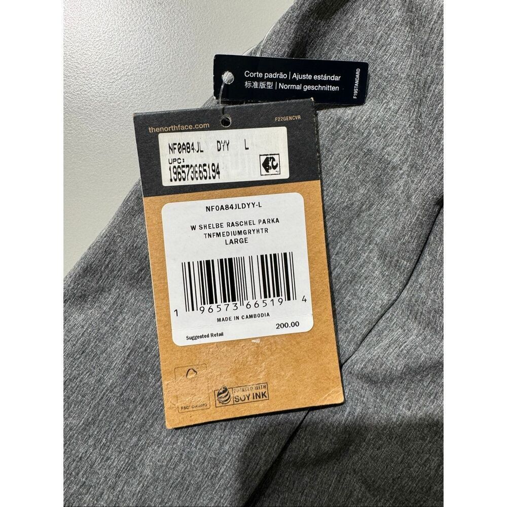 The North Face Shelbe Raschel Fleece Lined Hooded Parka Heather Gray Large - Picture 6 of 6